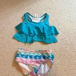 Ruffle Butts Turquoise and Pink Ruffle Bikini